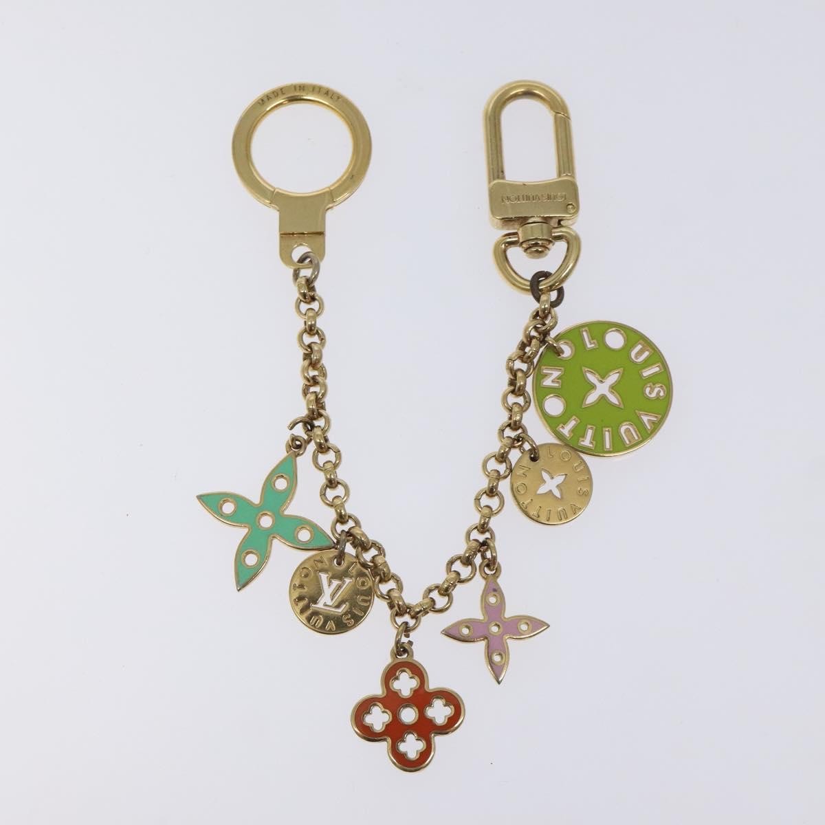 Louis Vuitton Porto Cles Looping Bag Charm and Key Holder Metal and Enamel, GOLD, METAL, Charms and Keychains