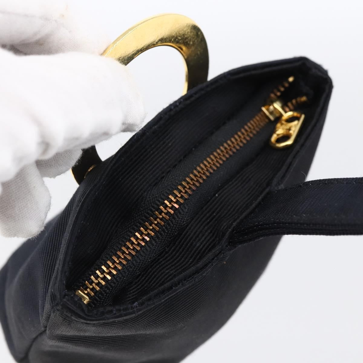 Celine Marin Wristlet Pouch Canvas with Leather, NAVY, NYLON, Clutche & pouche