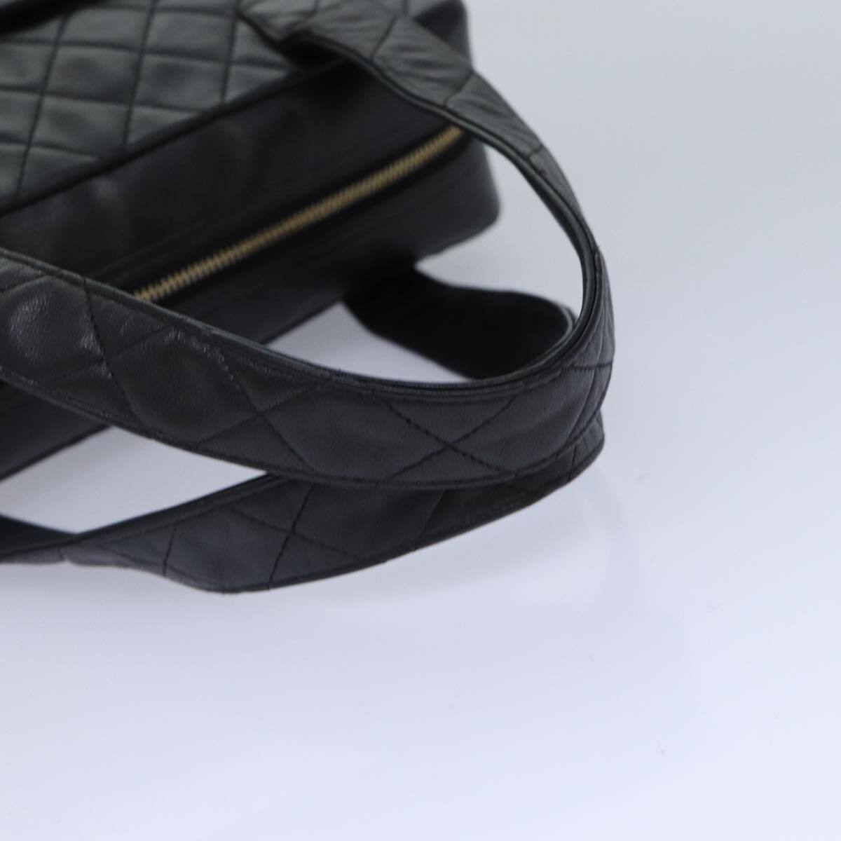 Chanel Coco Mark Black cakfskin, BLACK, LEATHER, Handbag