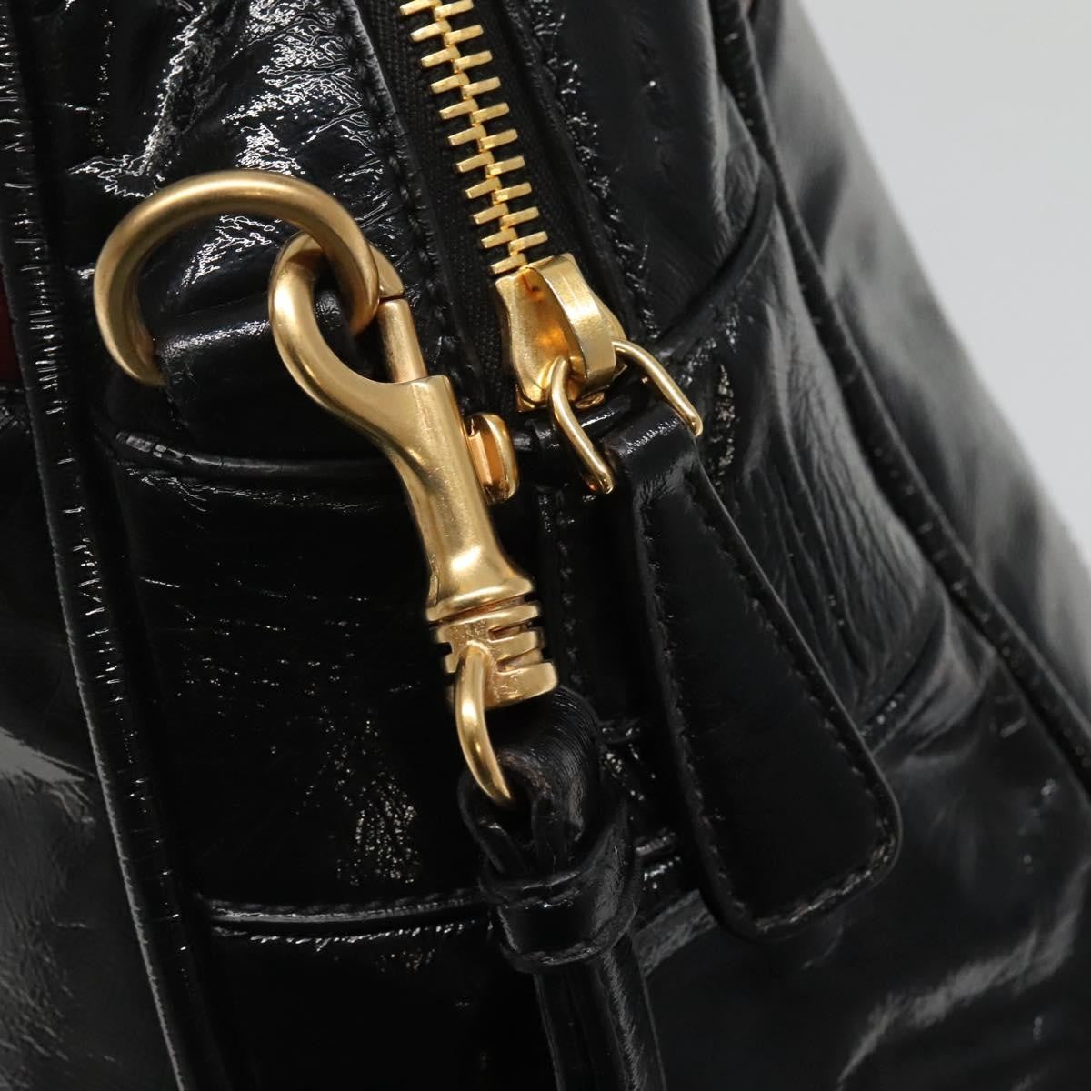 Miu Miu Convertible Satchel Bag Leather, BLACK, PATENT_LEATHER, Handbag