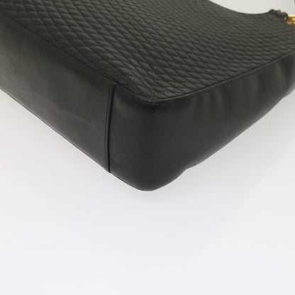 Bally Vintage Chain Shoulder Bag Quilted Leather, BLACK, LEATHER, Tote bag