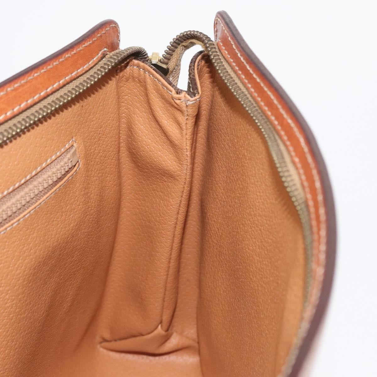 Celine Macadam Pochette Canvas and Leather, BROWN, CANVAS, Clutche & pouche
