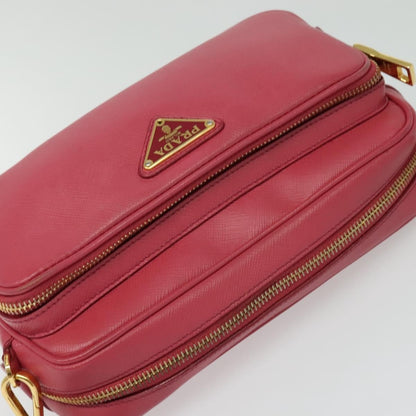 Prada Front Pocket Crossbody Bag Saffiano Leather, PINK, LEATHER, Shoulder bag
