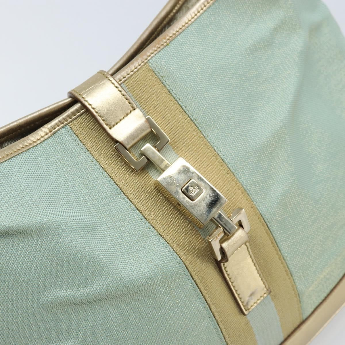 Gucci Vintage Jackie Shoulder Bag Canvas and Leather, Blue, Canvas, Shoulder Bag