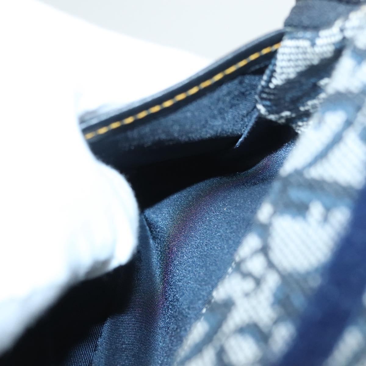 Christian Dior Saddle Zip Pouch Diorissimo Canvas, NAVY, CANVAS, Clutche & pouche