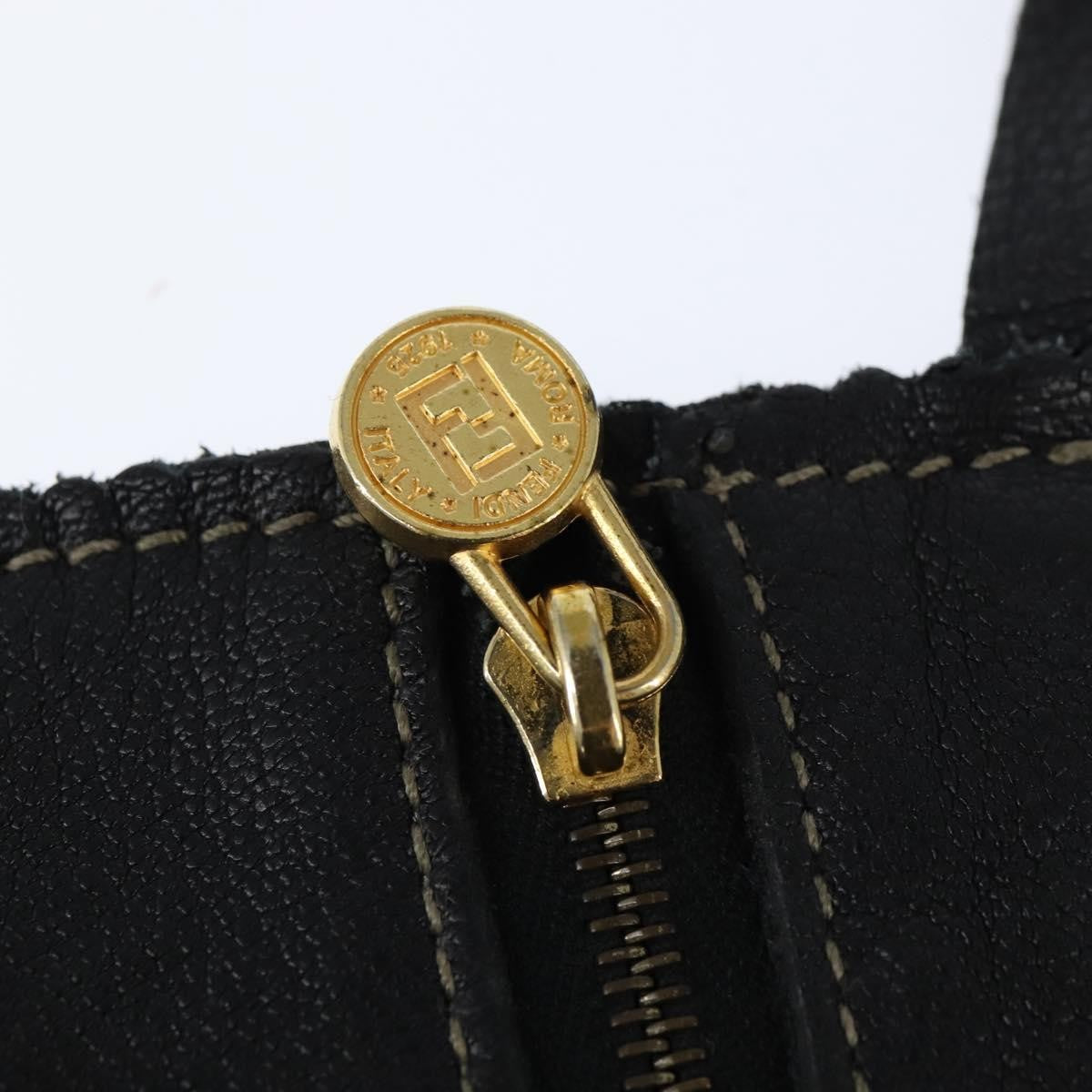 Fendi Logo Flap Drawstring Backpack Leather, BLACK, LEATHER, Backpack