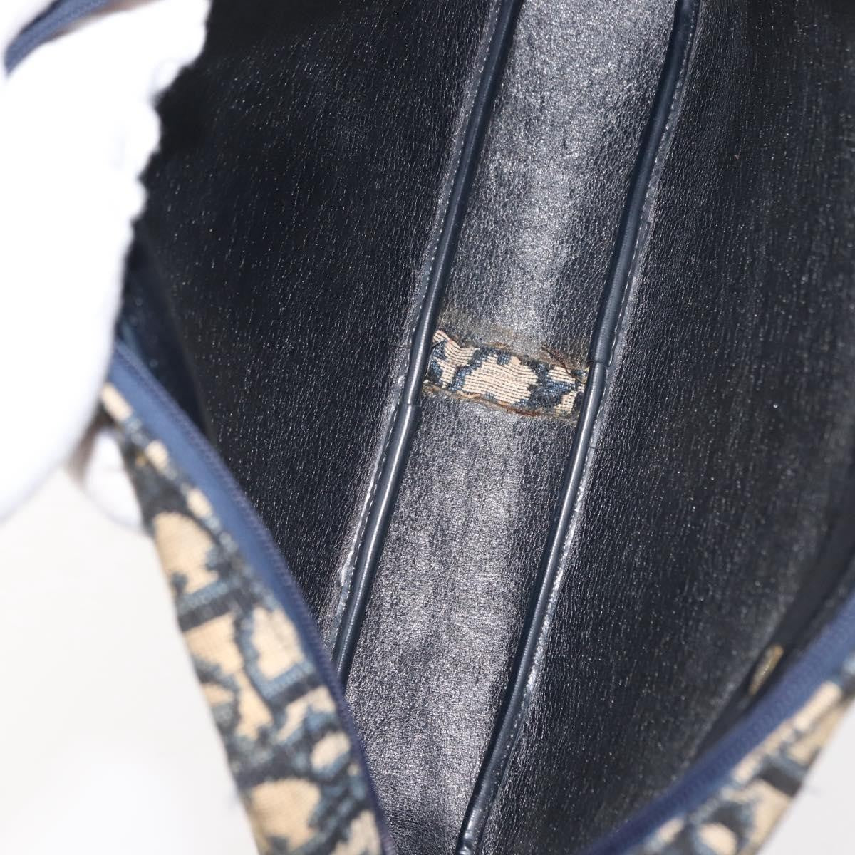 Christian Dior Vintage Trotter Crossbody Bag Diorissimo Coated Canvas, NAVY, CANVAS, Shoulder bag