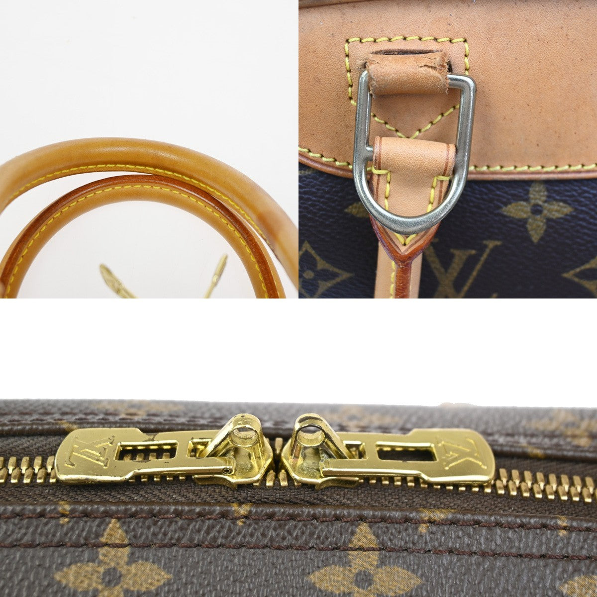 Louis Vuitton Deauville Handbag Monogram Canvas, BROWN, CANVAS, Handbag
