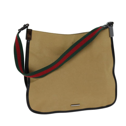 Gucci Vintage Shoulder Bag Canvas, BEIGE, CANVAS, Shoulder bag