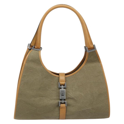 Gucci Vintage Jackie Handbag Canvas, Beige, Canvas, Handbag