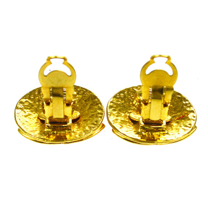 Chanel CC Button Clip-On Earrings Metal, GOLD, GOLD_PLATED, Earrings