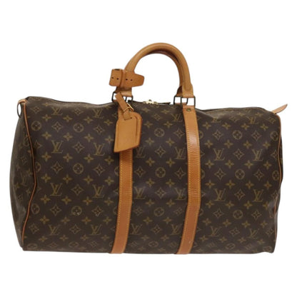 Louis Vuitton Keepall Bag Monogram Canvas, BROWN, CANVAS, Travel bag