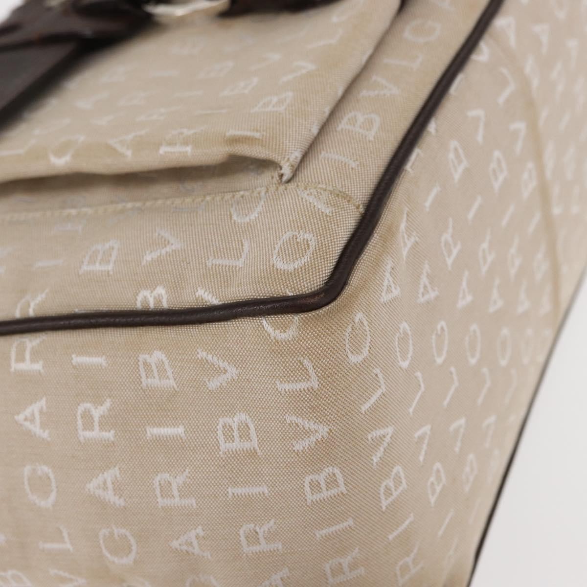 Bvlgari Logomania Handbag Canvas, Beige, Canvas, Handbag