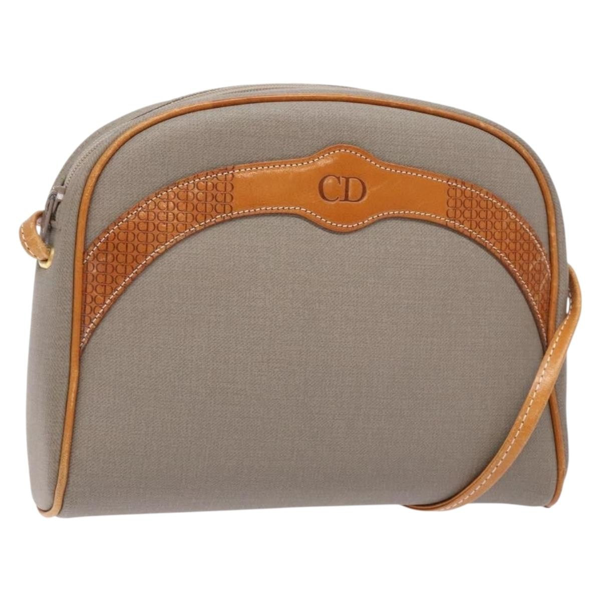 Christian Dior CD Shoulder bag Leather, GRAY, LEATHER, Shoulder bag