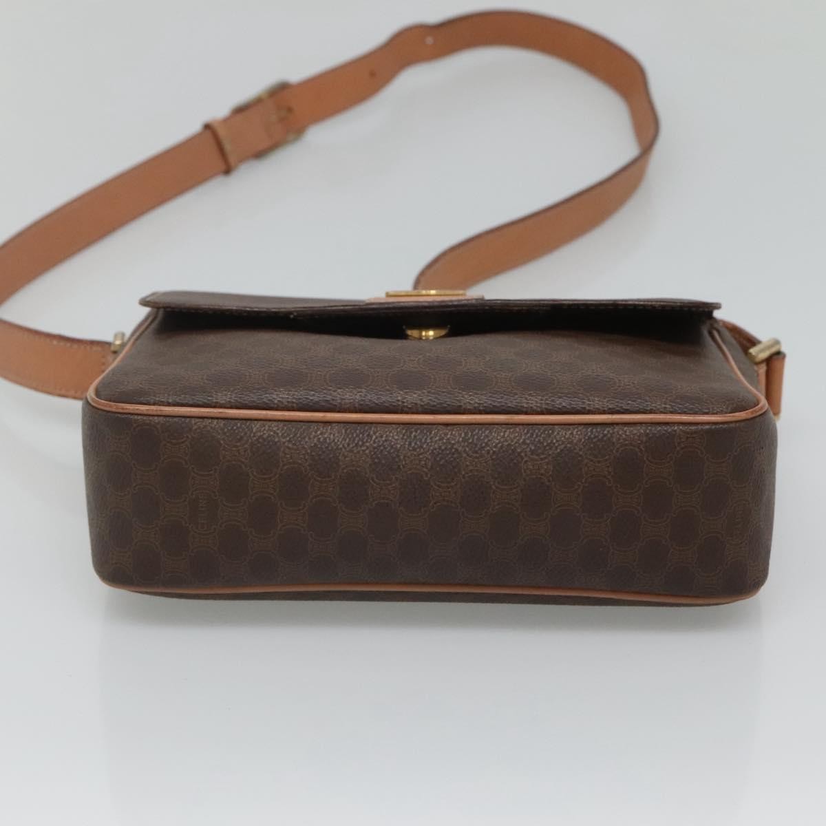 Celine Macadam Shoulder Bag PVC Leather, BROWN, CANVAS, Shoulder bag