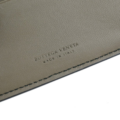 Bottega Veneta Compact Bifold Wallet Embossing Leather, BROWN, LEATHER, Wallets