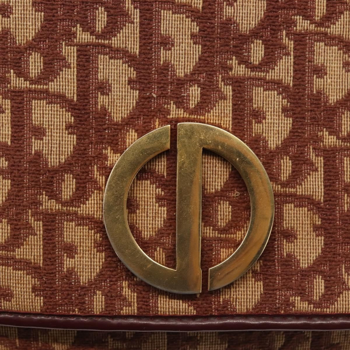 Christian Dior Vintage Trotter Flap Shoulder Bag Canvas, RED, CANVAS, Shoulder bag