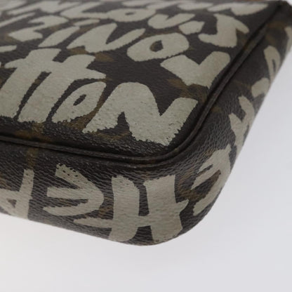 Louis Vuitton Pochette Accessoires Limited Edition Monogram Graffiti, BROWN, CANVAS, Clutche & pouche