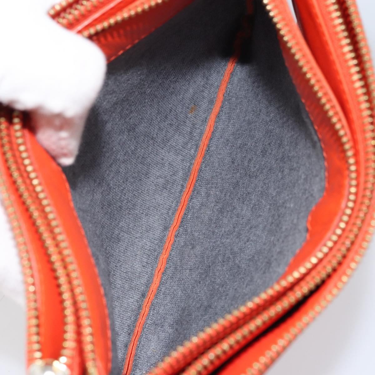 Celine Trio Crossbody Bag Leather, ORANGE, LEATHER, Shoulder bag
