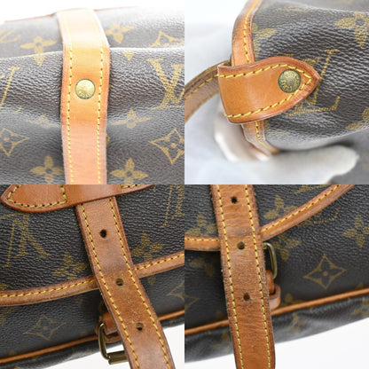 Louis Vuitton Saumur Handbag Monogram Canvas, Brown, Canvas, Shoulder Bag