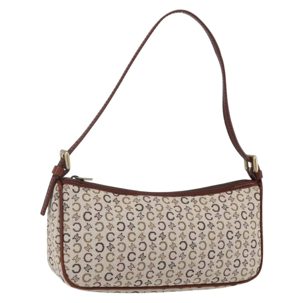 Celine C Macadam Pouch Canvas, BEIGE, CANVAS, Clutche & pouche