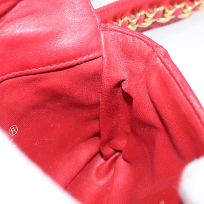Chanel Vintage CC Flap Waist Bag Quilted Lambskin, Red, Leather, Clutch