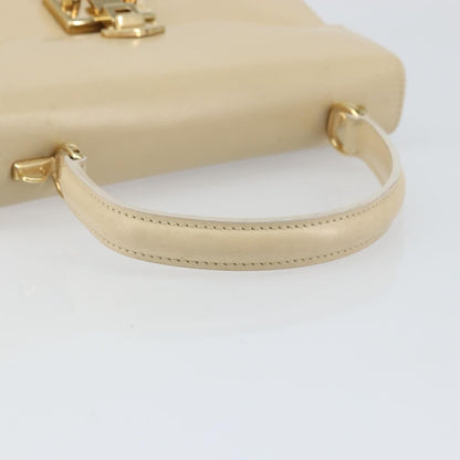 Gucci Vintage Lady Lock Top Handle Bag Leather, BEIGE, LEATHER, Handbag