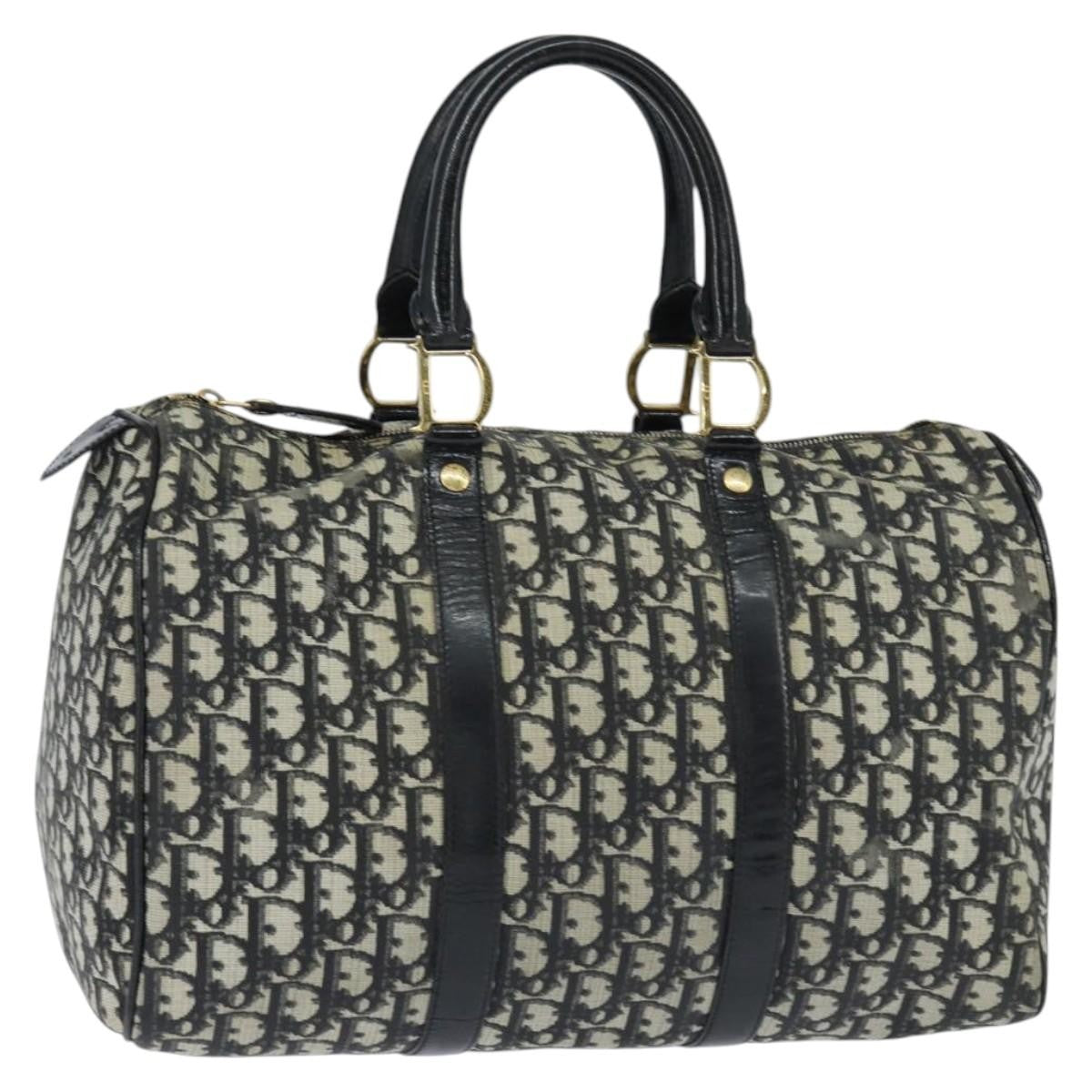 Christian Dior Vintage Trotter Boston Bag Diorissimo Canvas, BLACK, CANVAS, Handbag