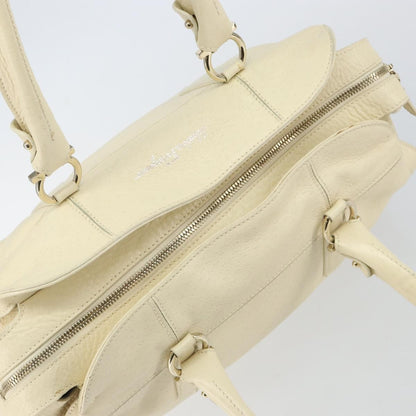 Salvatore Ferragamo Gancini Shoulder Bag Leather, BEIGE, LEATHER, Shoulder bag