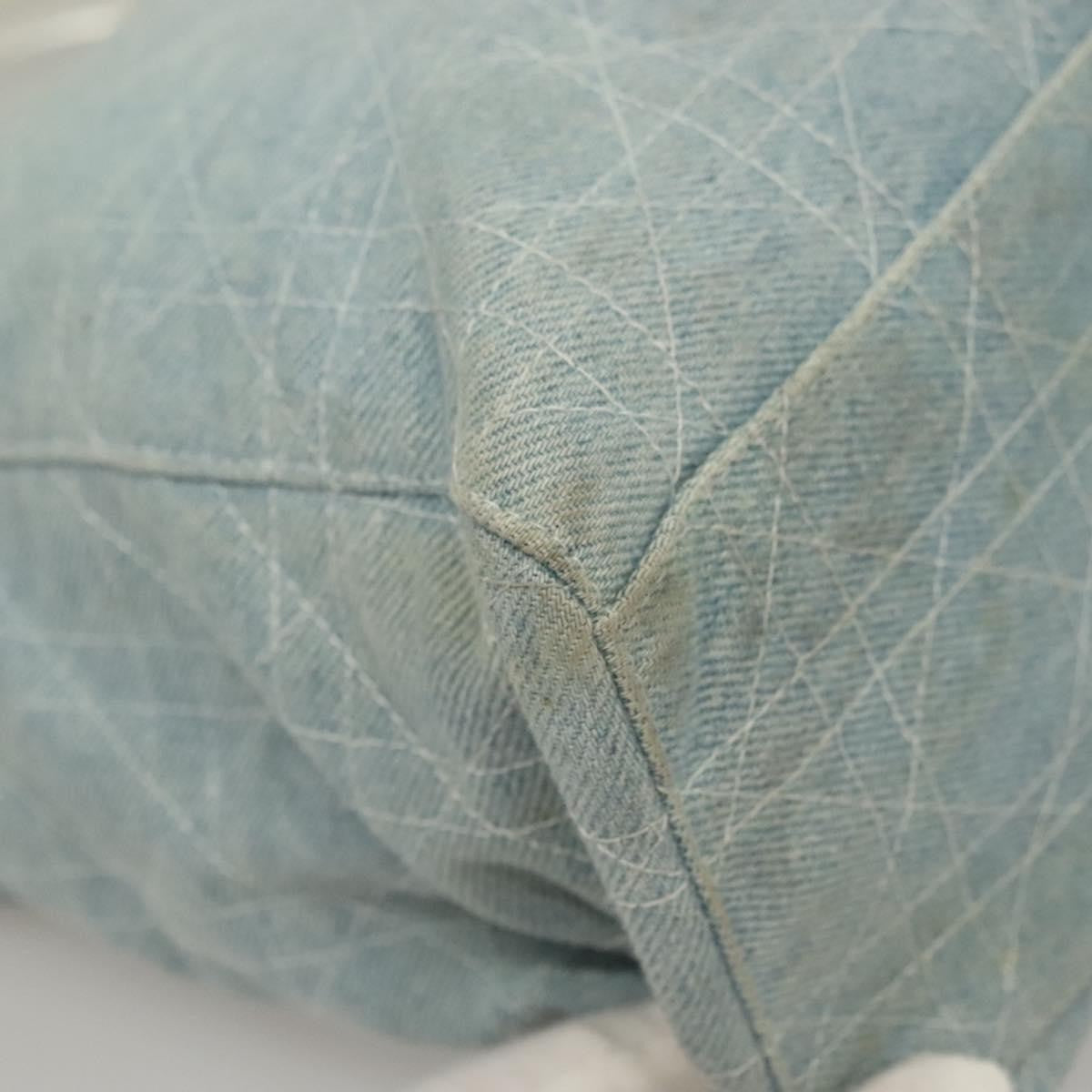 Christian Dior Vintage Lady Dior Bag Cannage Quilt Denim, BLUE, CANVAS, Tote bag