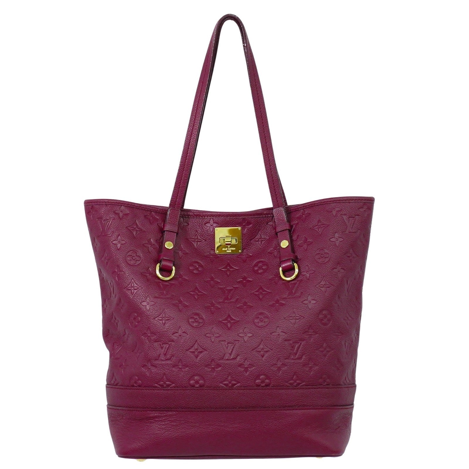 Louis Vuitton Citadine Handbag Monogram Empreinte Leather, BURGUNDY, LEATHER, Handbag