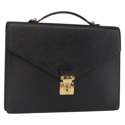 Louis Vuitton Porte Documents Bandouliere Briefcase Epi Leather, BLACK, LEATHER, Briefcase