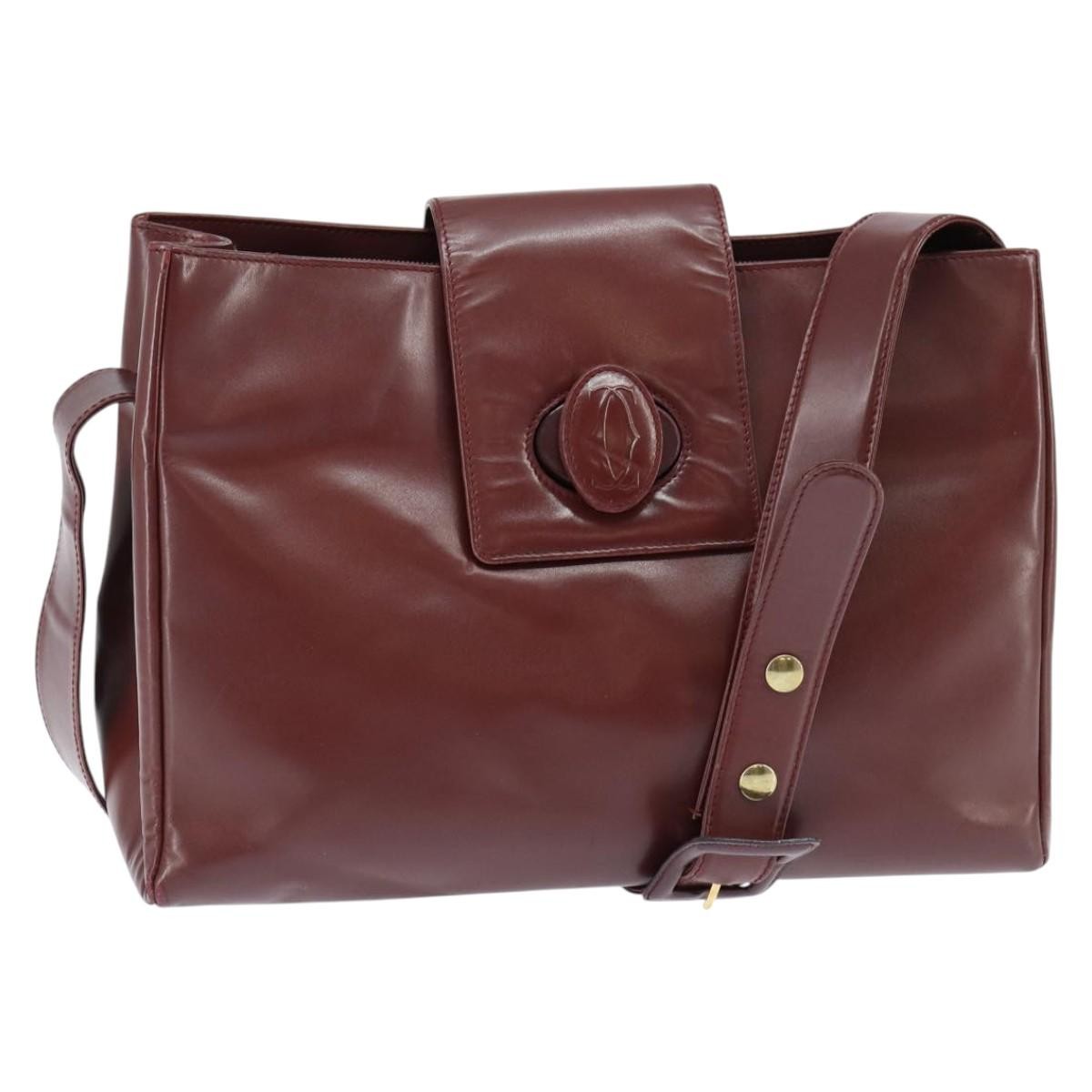 cartier Must de Cartier Shoulder Bag Leather, BURGUNDY, LEATHER, Shoulder bag