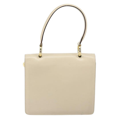Celine Vintage Top Handle Bag Glazed Leather, ECRU, LEATHER, Handbag