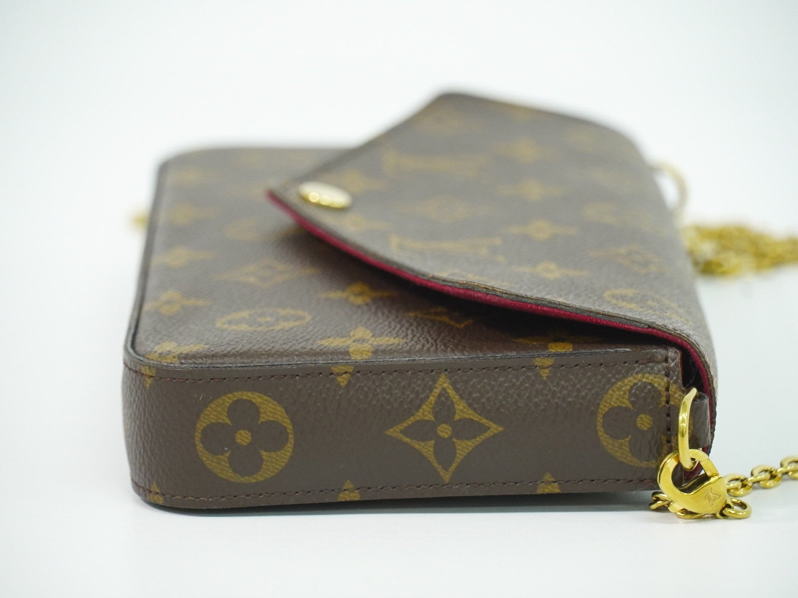 Louis Vuitton Felicie Pochette Monogram Canvas, BROWN, CANVAS, Clutche & pouche