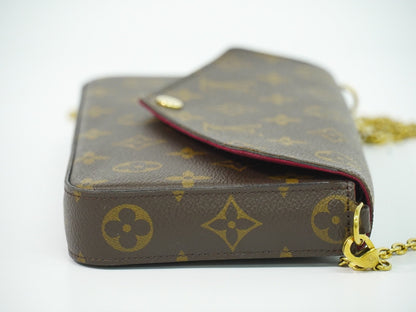 Louis Vuitton Felicie Pochette Monogram Canvas, BROWN, CANVAS, Clutche & pouche