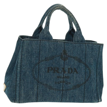 Prada Canapa Tote Denim, BLUE, DENIM_JEANS, Tote bag