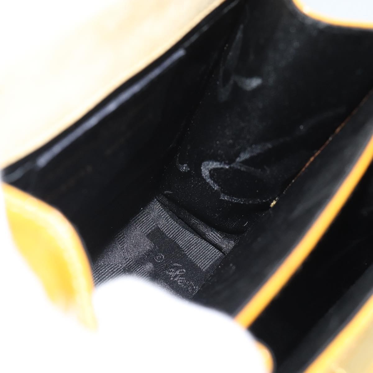 Salvatore Ferragamo Gancini handbag Patent leather, Yellow, Patent Leather, Handbag
