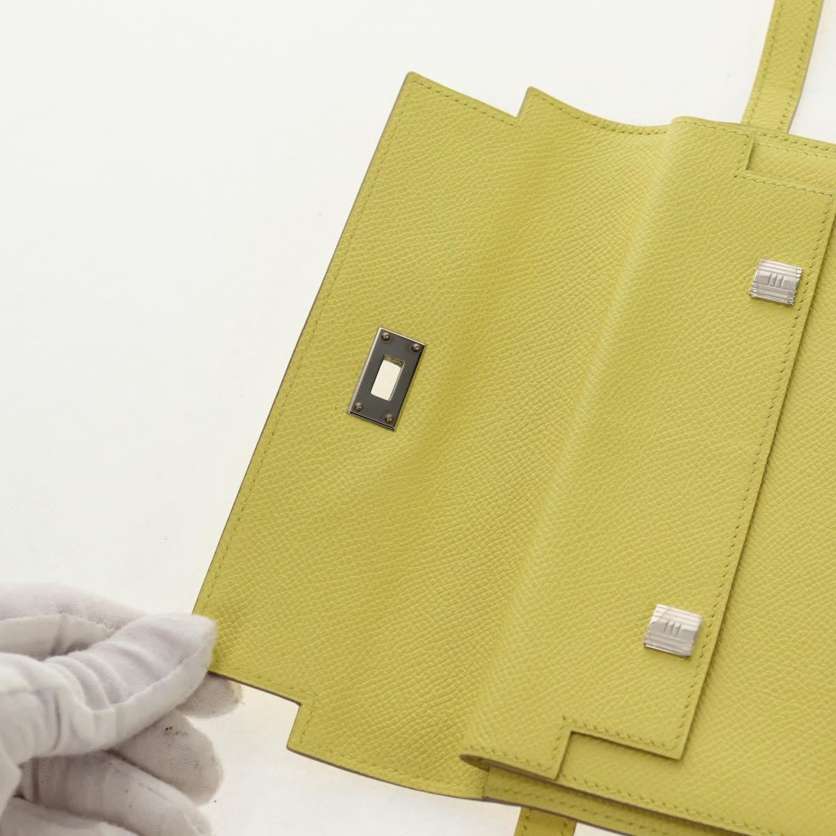 Hermes Kelly Wallet Epsom, YELLOW, LEATHER, Wallets