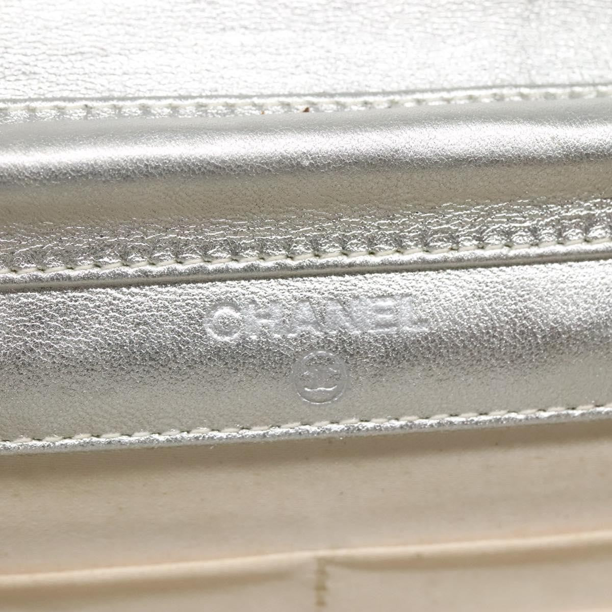 Chanel Travel Line Wallet on Chain Quilted Nylon, Silver, Nylon, Wallet