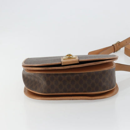 Celine Macadam Shoulder Bag PVC Leather, Brown, Canvas, Shoulder Bag