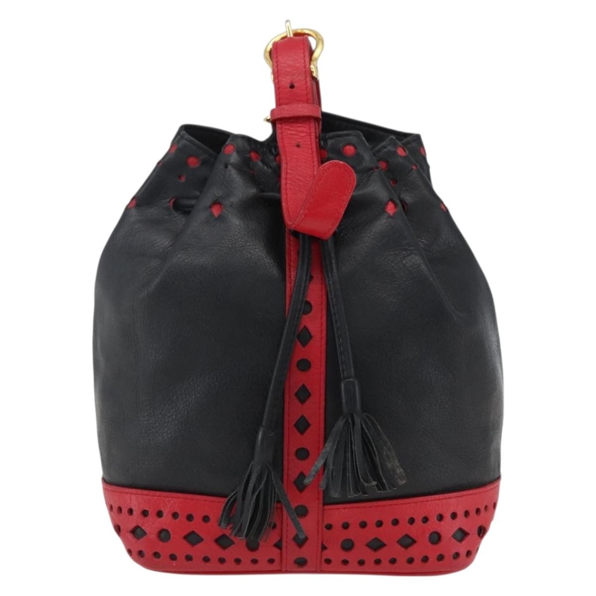 Saint Laurent Vintage Shoulder Bag Leather, Black, Leather, Shoulder Bag