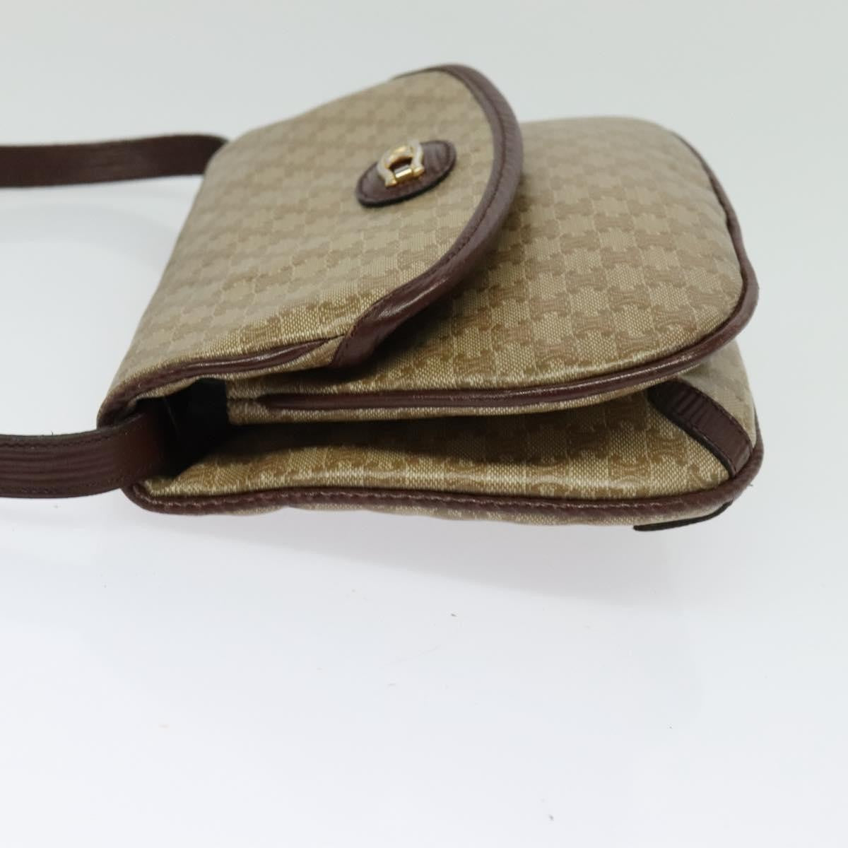 Celine Macadam Shoulder Bag PVC Leather, BEIGE, CANVAS, Shoulder bag