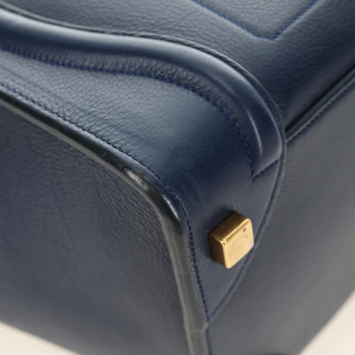 Celine Luggage Bag Smooth Leather, Navy, Leather, Tote Bag