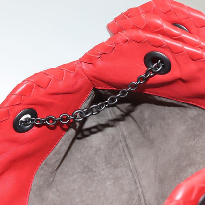 Bottega Veneta Intrecciato Leather, RED, LEATHER, Shoulder bag