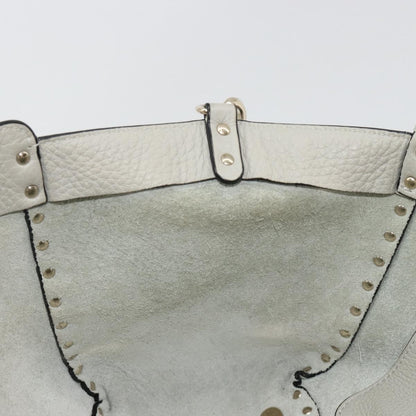 Valentino Garavani Rockstud Tote Textured Leather, Gray, Leather, Tote Bag