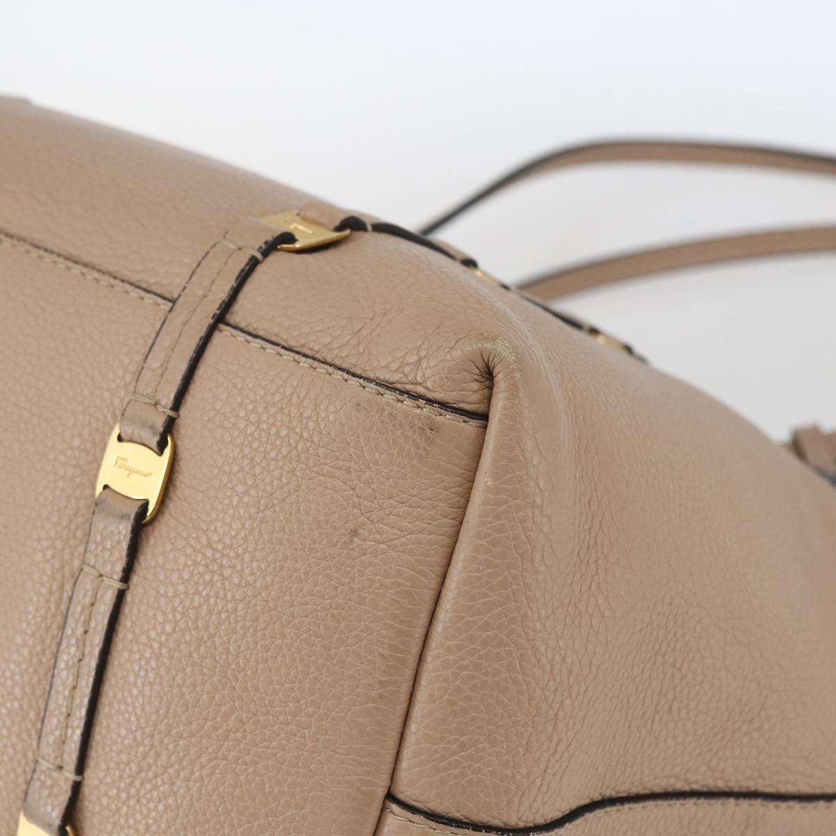 Salvatore Ferragamo Vala tote Leather, BEIGE, LEATHER, Tote bag