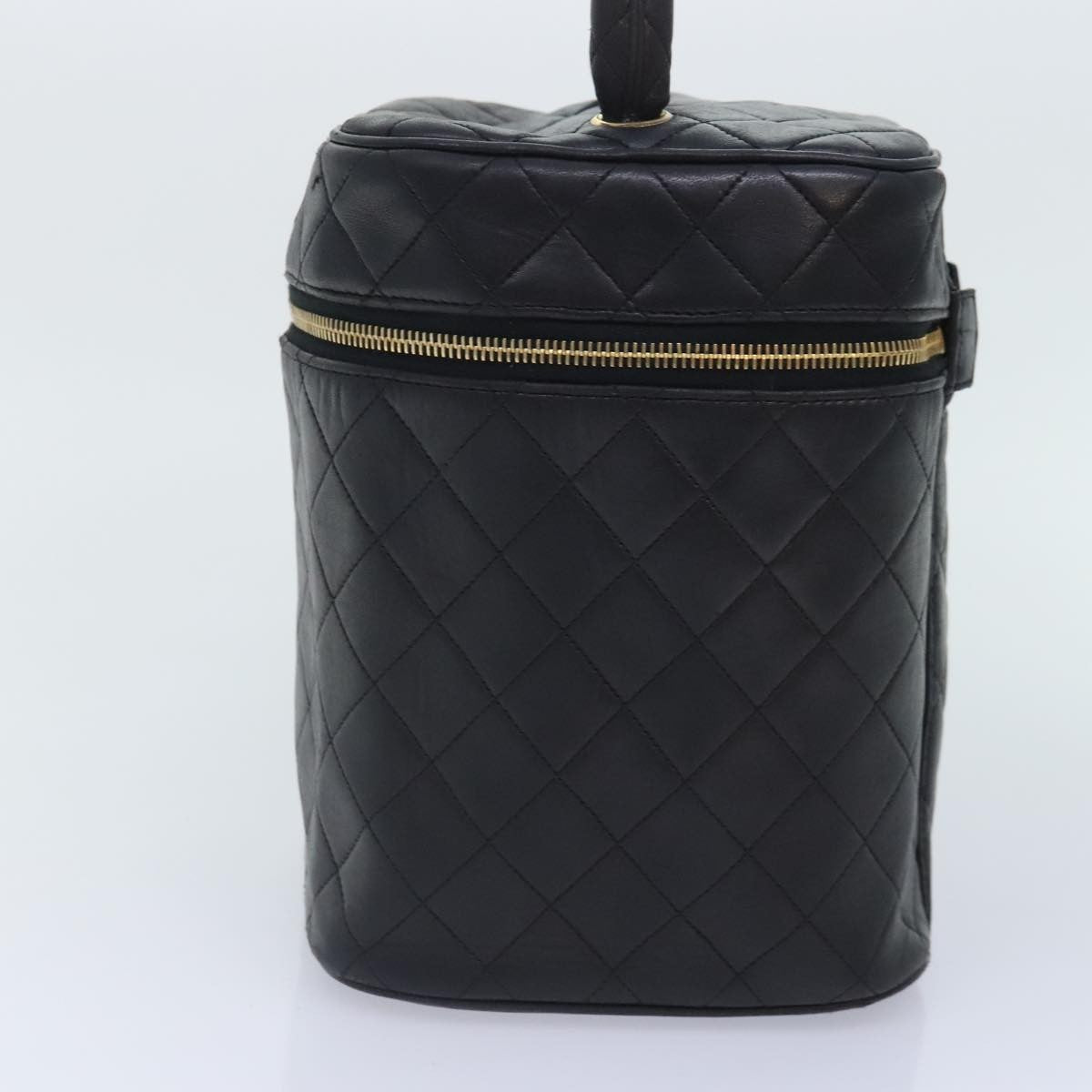 Chanel Vanity pouch Leather, BLACK, LEATHER, Toiletry Case