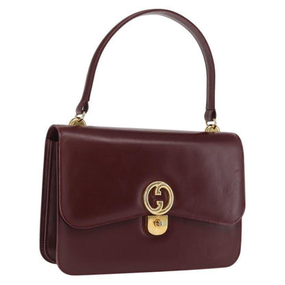Gucci Vintage Handbag Leather, BURGUNDY, LEATHER, Handbag