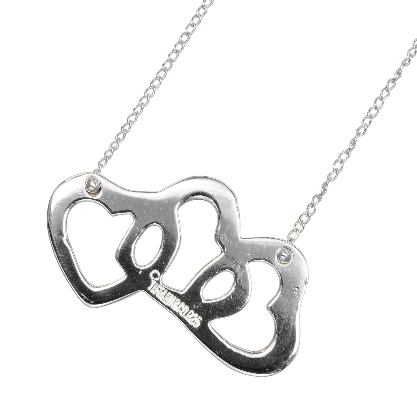 Tiffany & Co. Triple Heart Pendant Necklace Sterling Silver, SILVER, SILVER, Necklace